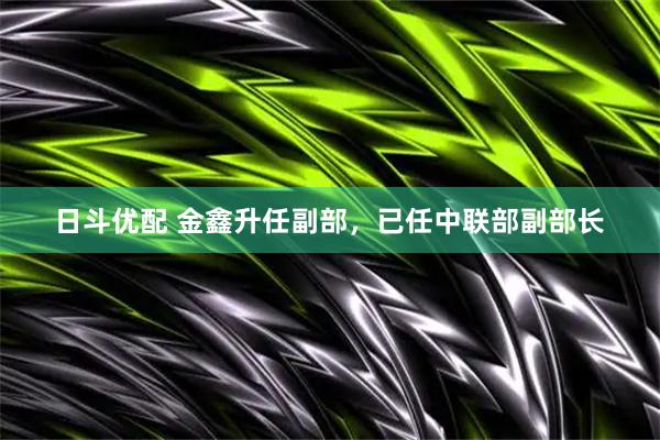 日斗优配 金鑫升任副部，已任中联部副部长